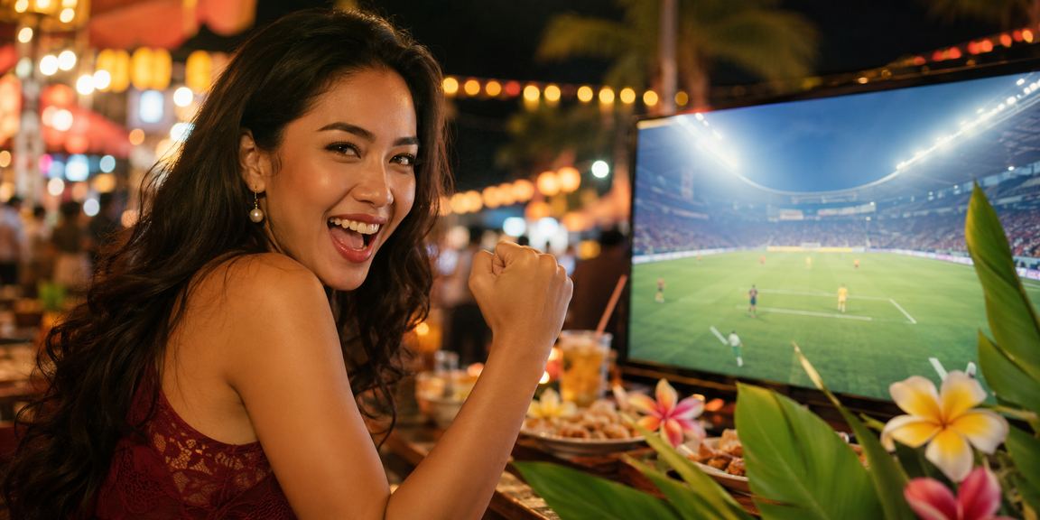 Suasana malam pasar Vietnam dengan hiburan casino dan lampu warna-warni