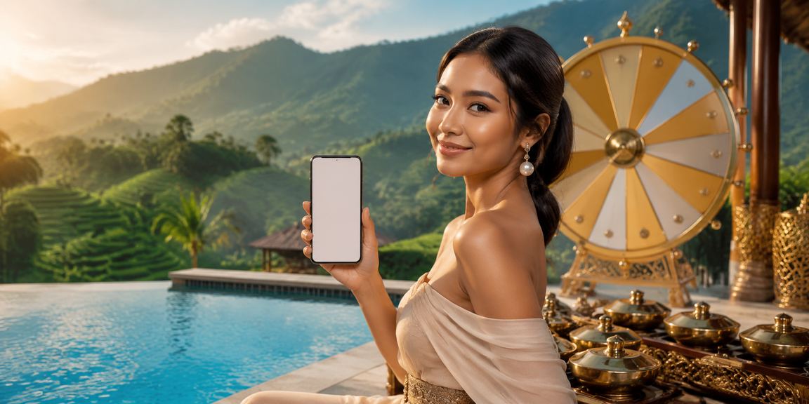 Model Vietnam di meja roulette dengan suasana casino yang elegan