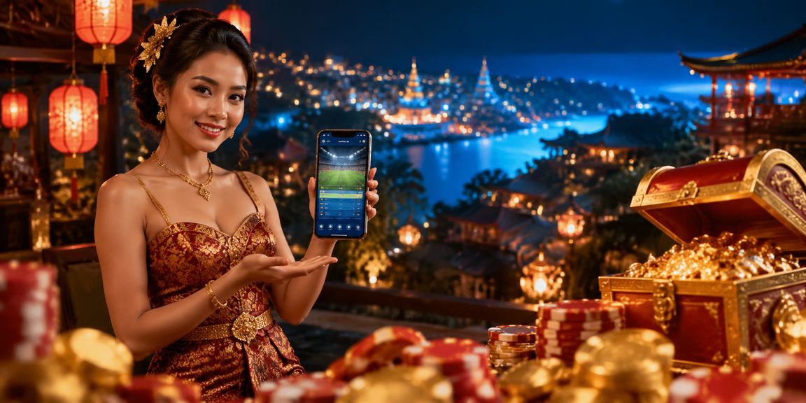 Lentera berwarna-warni di area sports betting Vietnam yang semarak